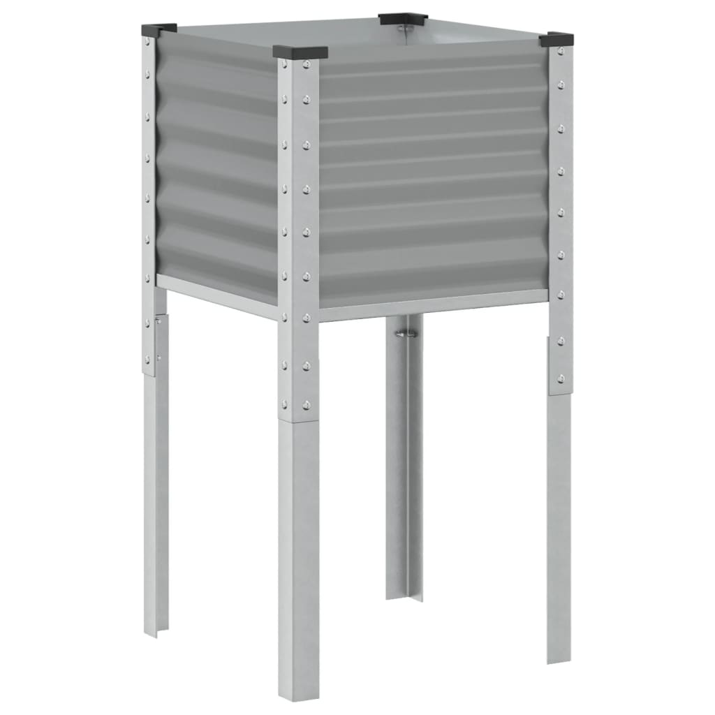 Vaso/floreira de jardim 45x45x88 cm aço cinzento