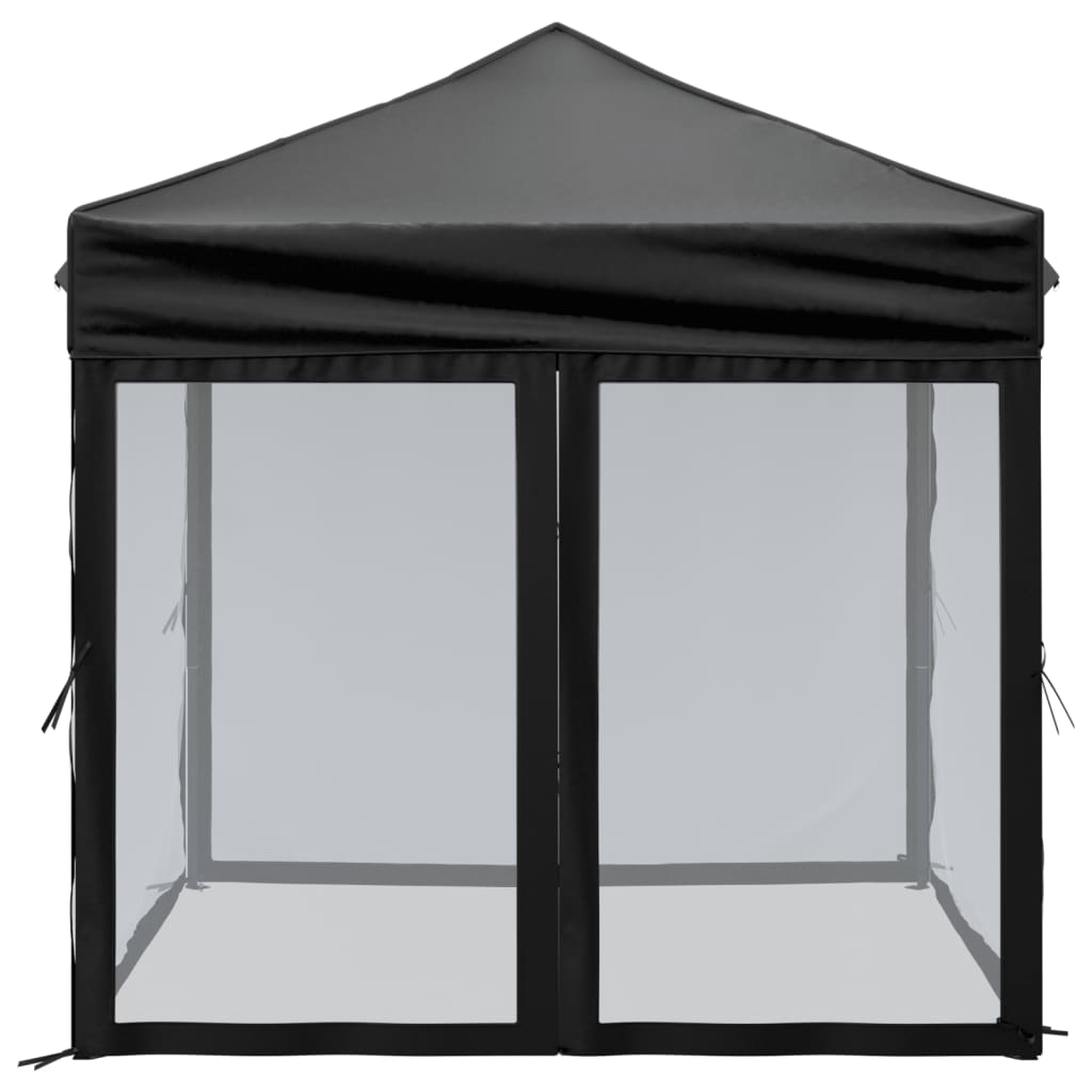 Tenda para festas dobrável com paredes laterais 2x2 m preto