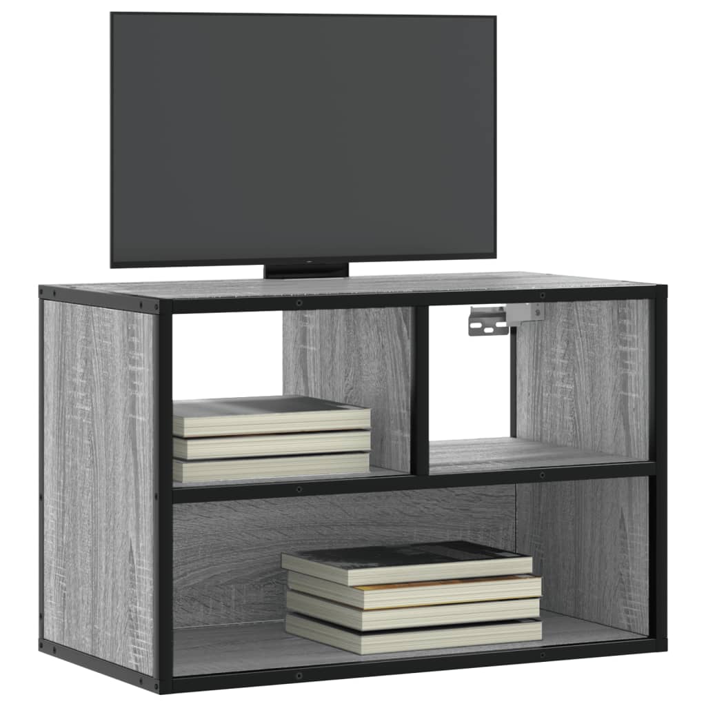 Móvel p/ TV 60x31x39,5 cm deriv. madeira/metal cinzento sonoma