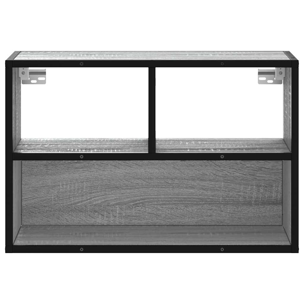 Móvel p/ TV 60x31x39,5 cm deriv. madeira/metal cinzento sonoma