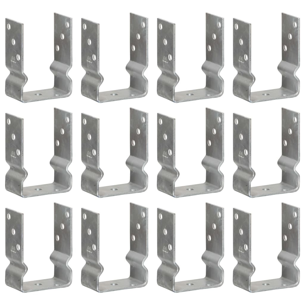 Âncoras para cerca, 12 unidades, prata, 10x6x15 cm, aço galvanizado