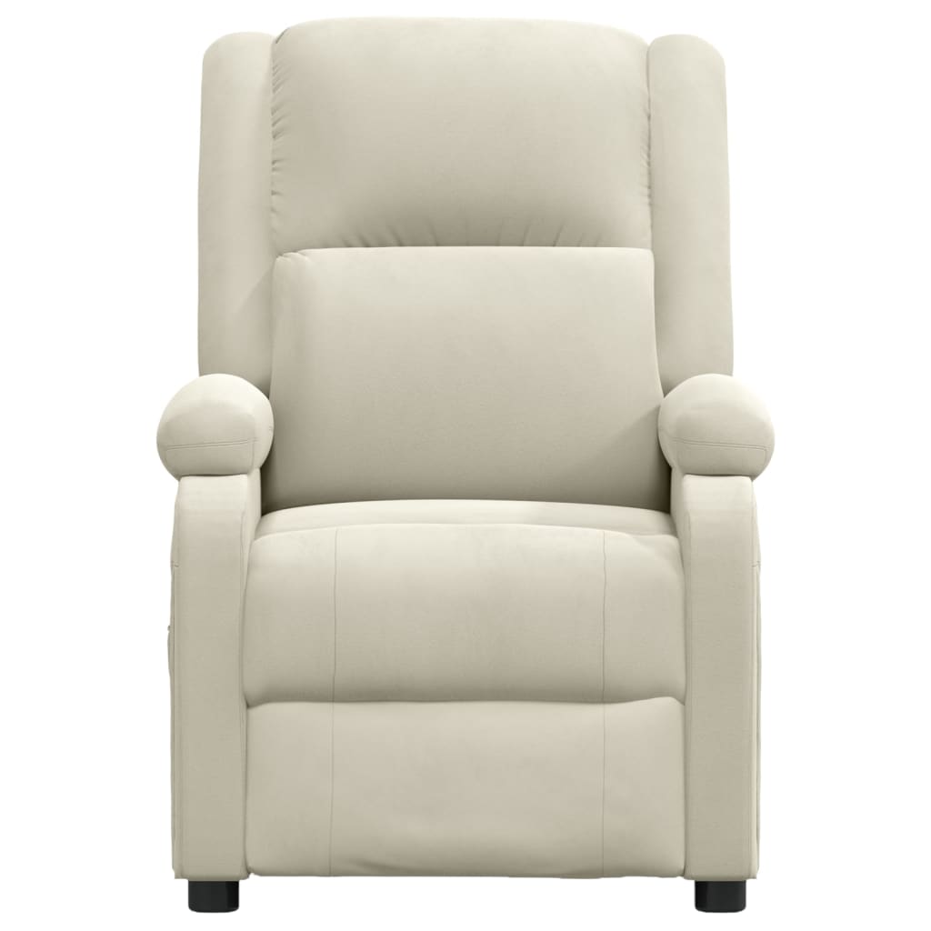 Poltrona reclinável veludo cor creme