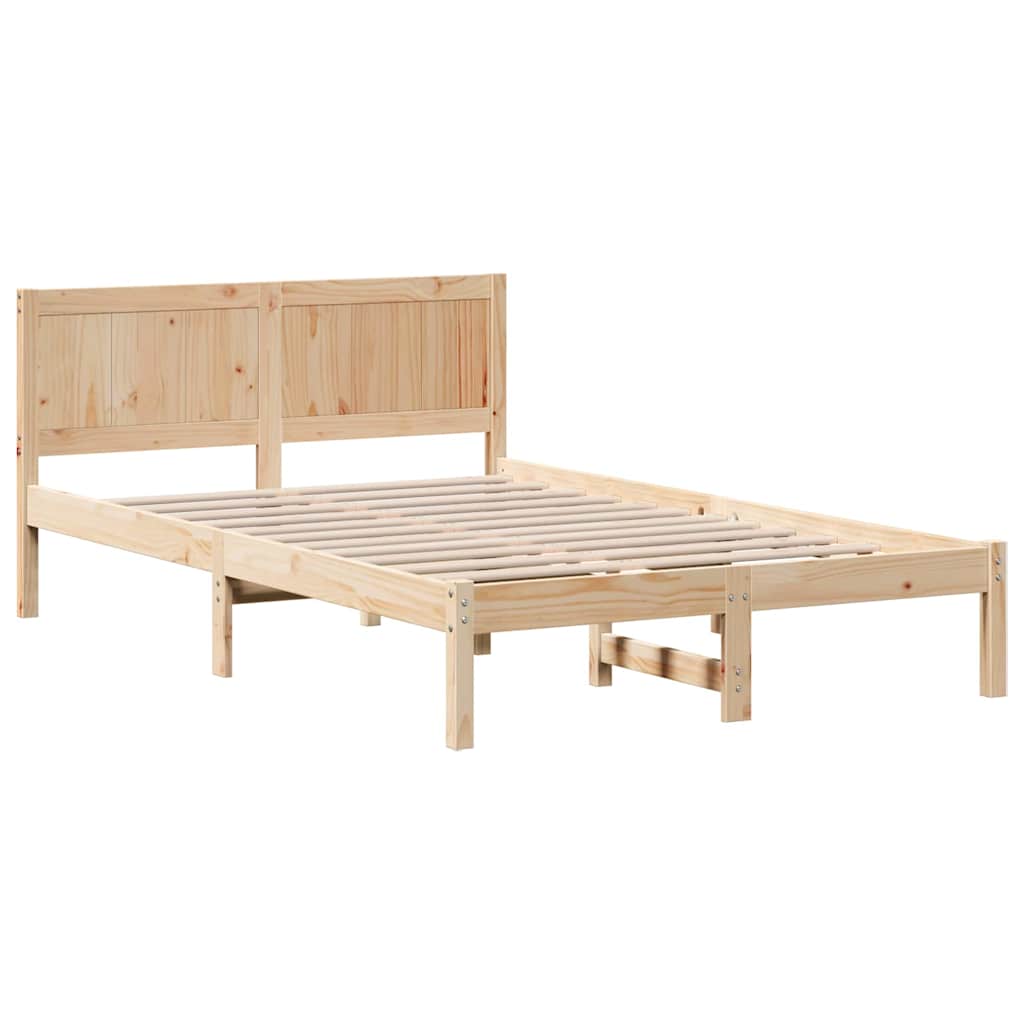 Estrutura da cama castanho 135 x 190 cm madeira de pinho maciça