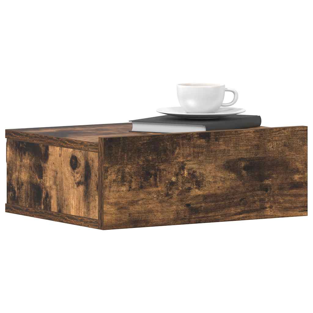 Mesa cabeceira suspensa 40x30x15cm derivados madeira cor fumado