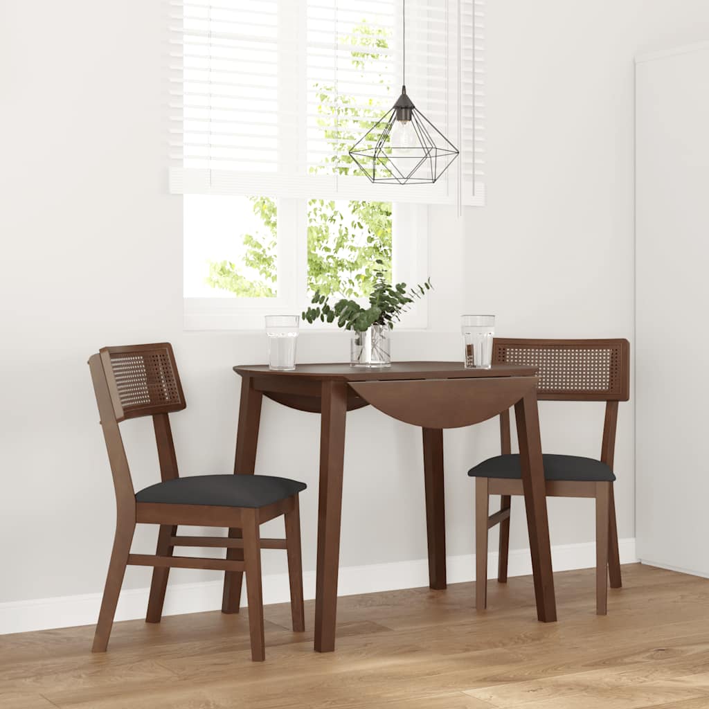 Cadeiras de jantar com almofadões 2 pcs madeira maciça castanho