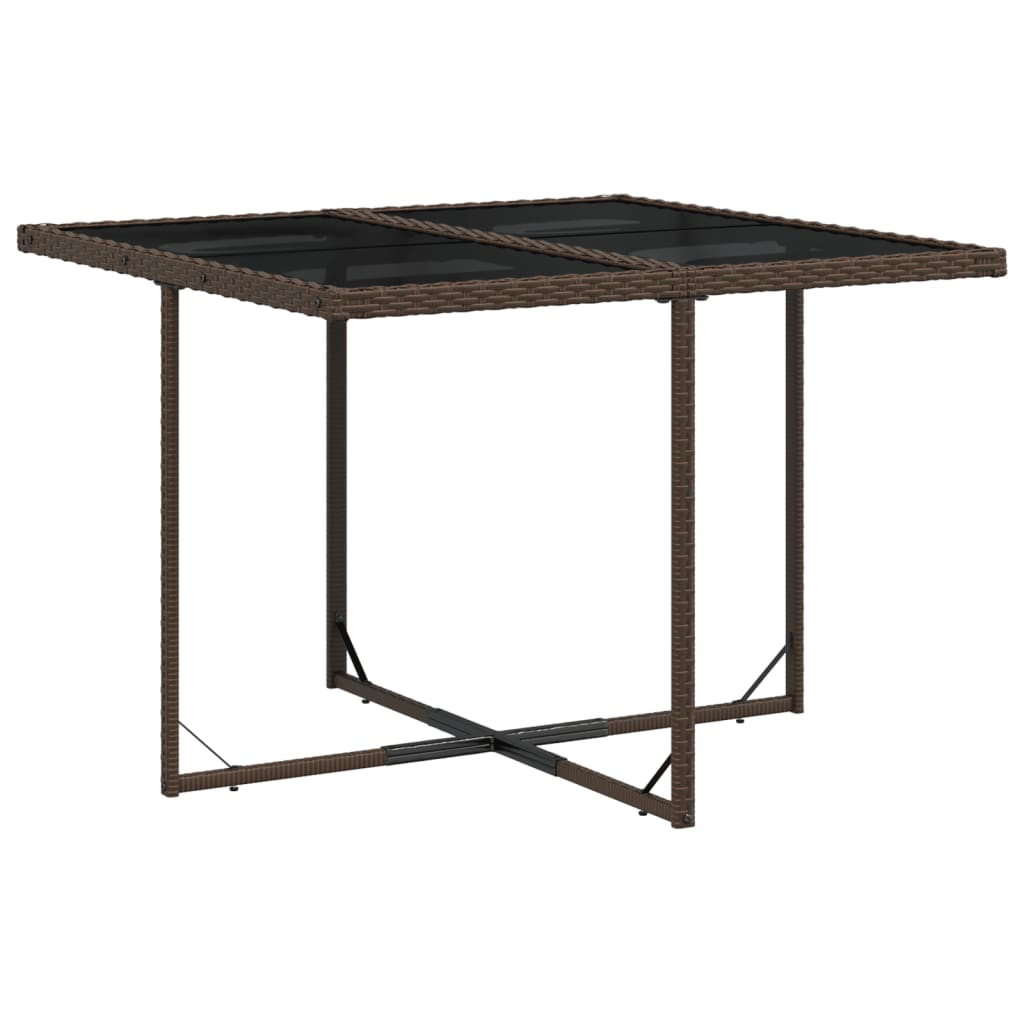 11 Pcs conjunto jantar p/ jardim c/ almofadões vime PE castanho