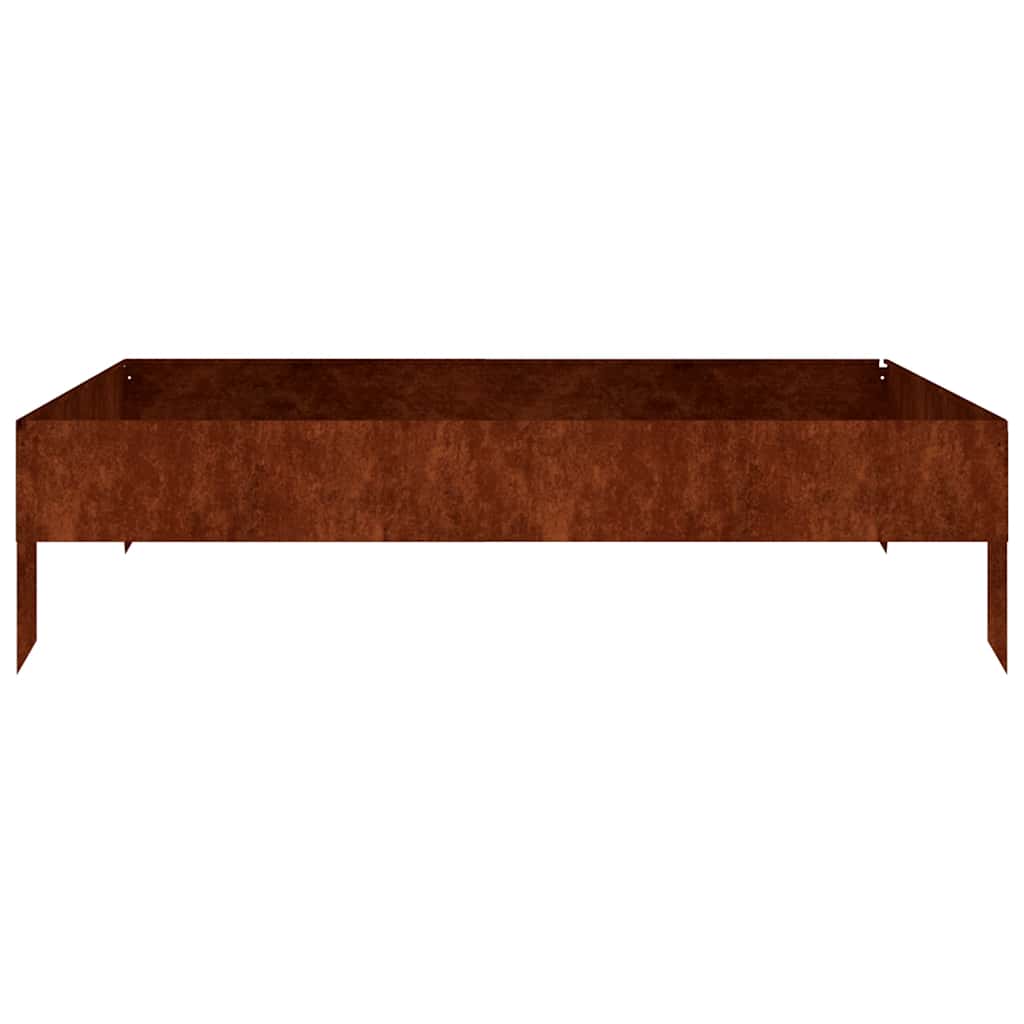 Canteiro elevado de jardim 100x100x26 cm aço corten