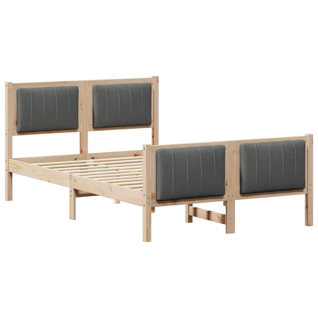 Estrutura da cama castanho e cinzento-escuro 120 x 200 cm