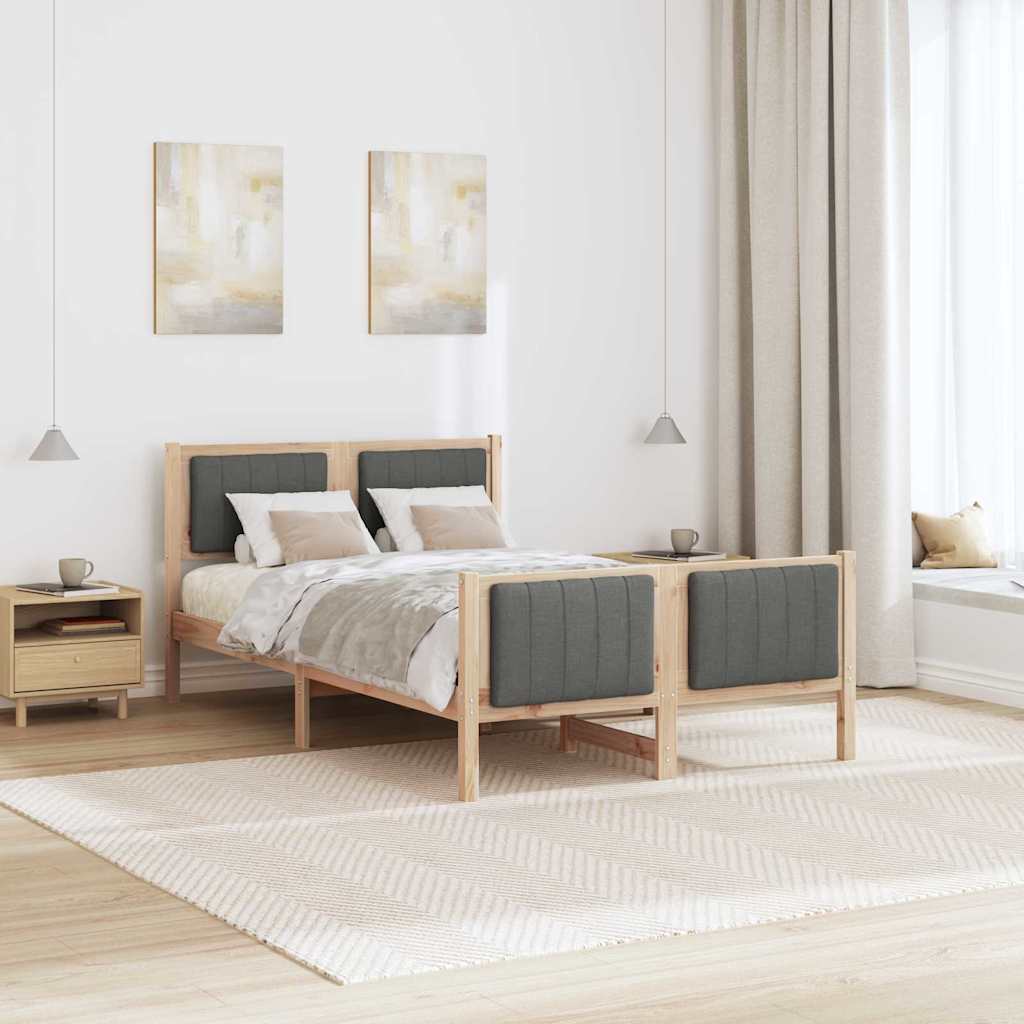 Estrutura da cama castanho e cinzento-escuro 120 x 200 cm