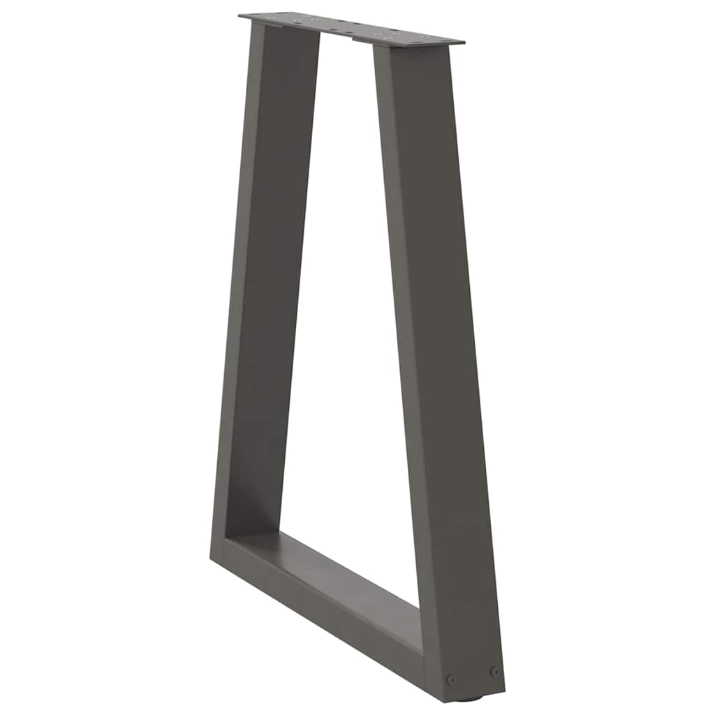 Pés para mesa de jantar em formato de v, 2 peças, antracite, 50x(72-73,3) cm, aço