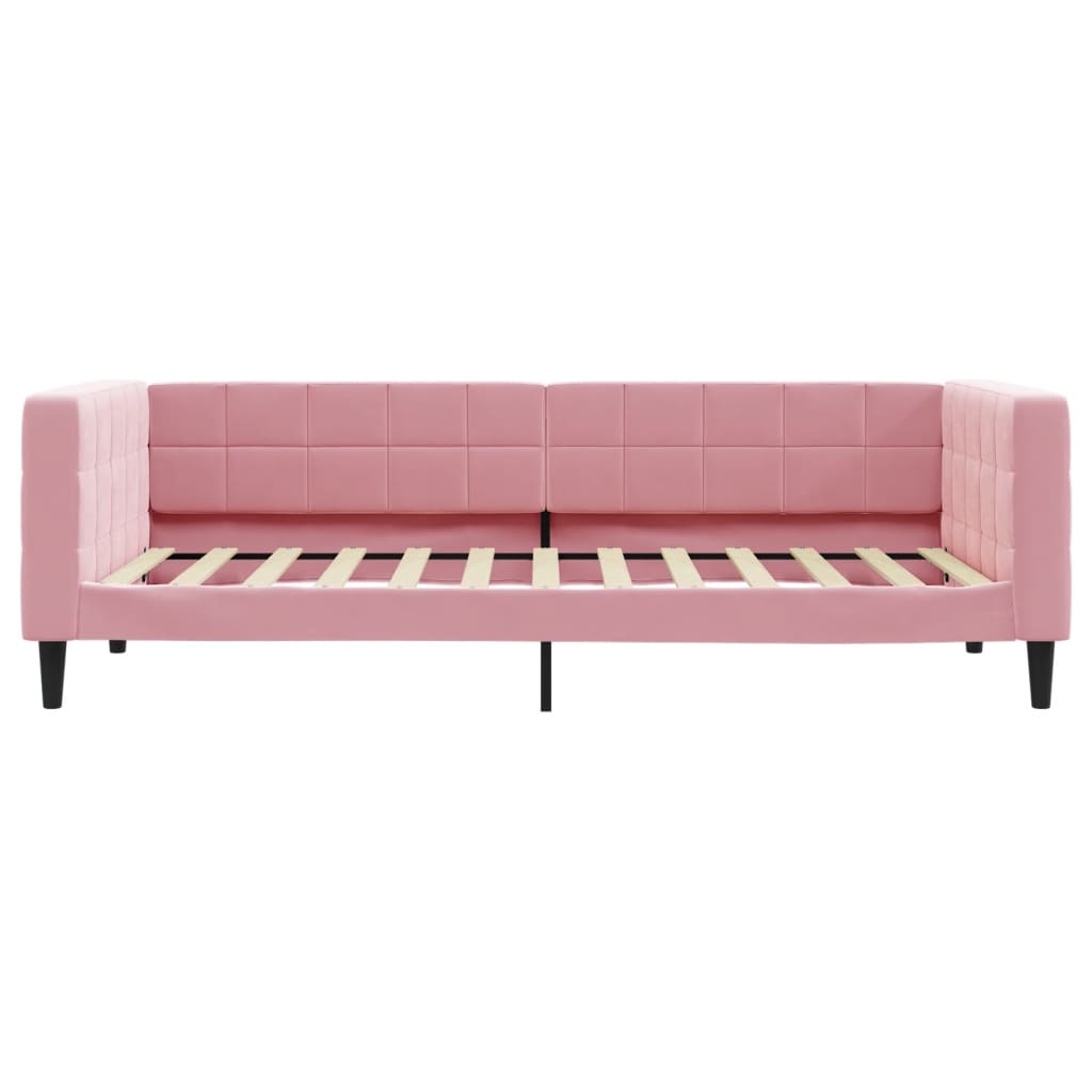 Sofá-cama com colchão 100x200 cm veludo rosa