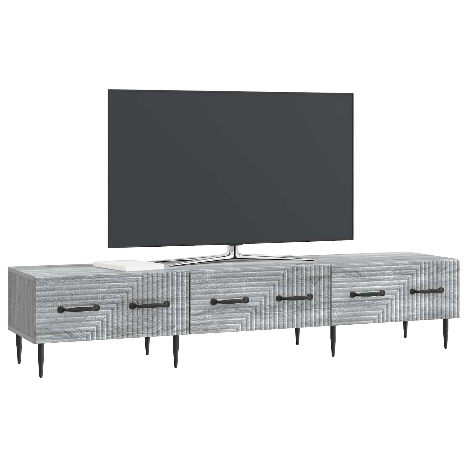 Gabinete para TV com gaveta sonoma cinzento 147 x 34,5 x 30 cm