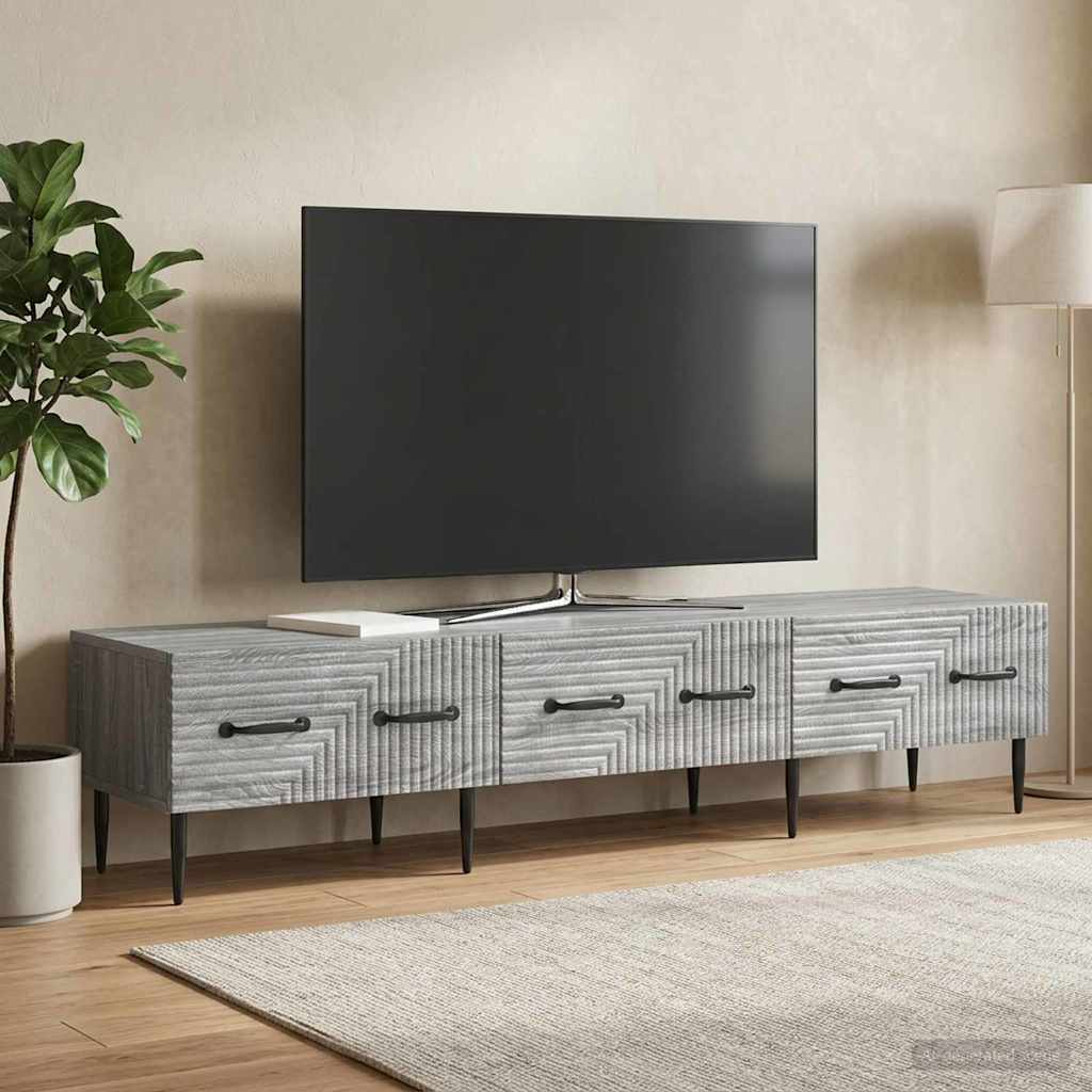 Gabinete para TV com gaveta sonoma cinzento 147 x 34,5 x 30 cm