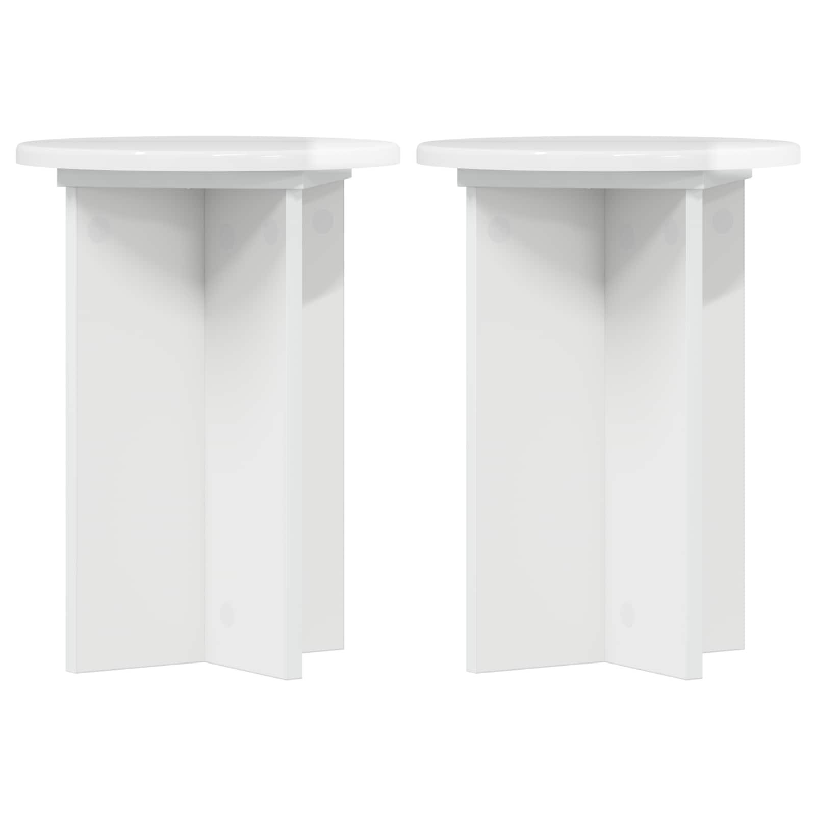 Suporte para plantas 2 unid. branco brilhante ø29,5 x 40 cm