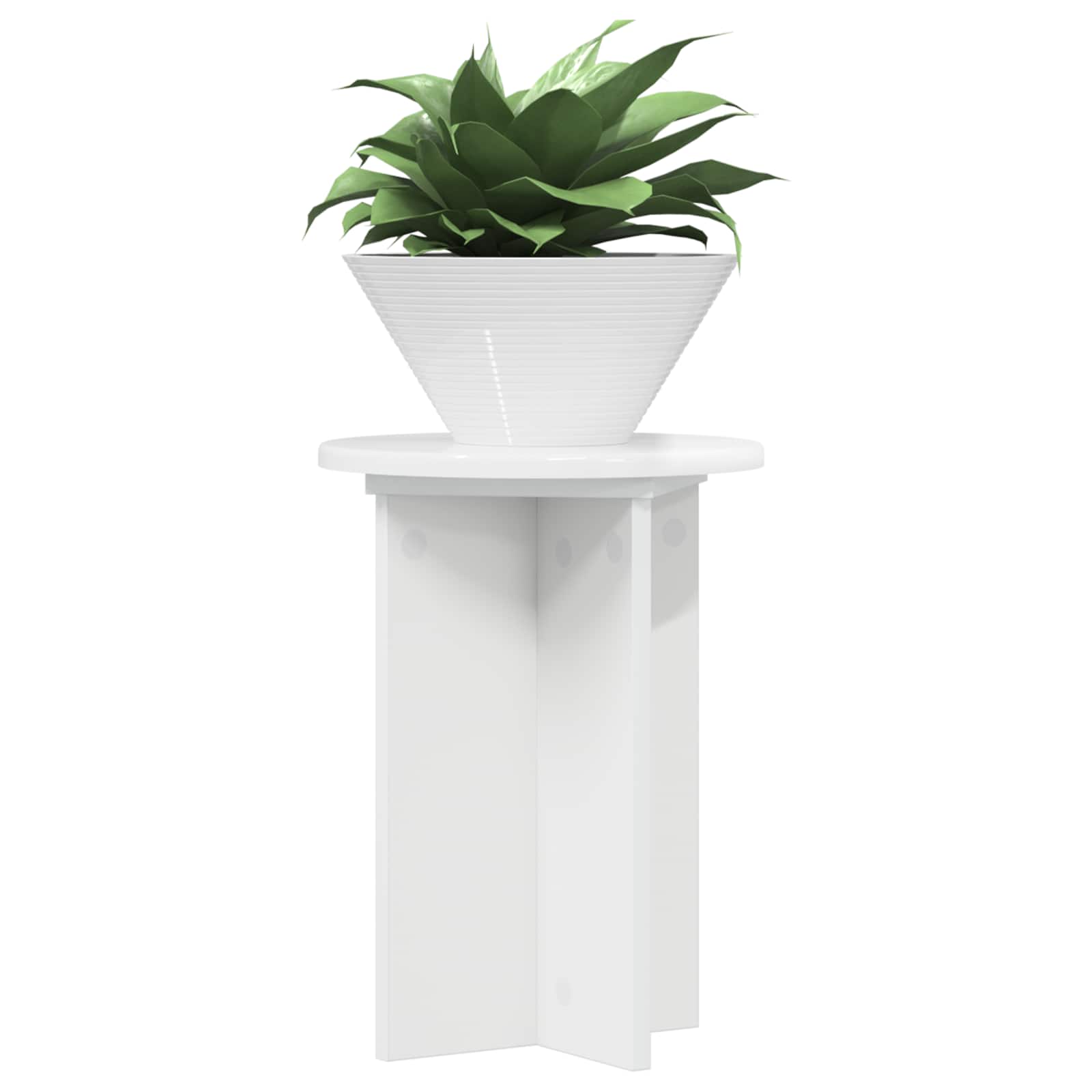 Suporte para plantas 2 unid. branco brilhante ø29,5 x 40 cm