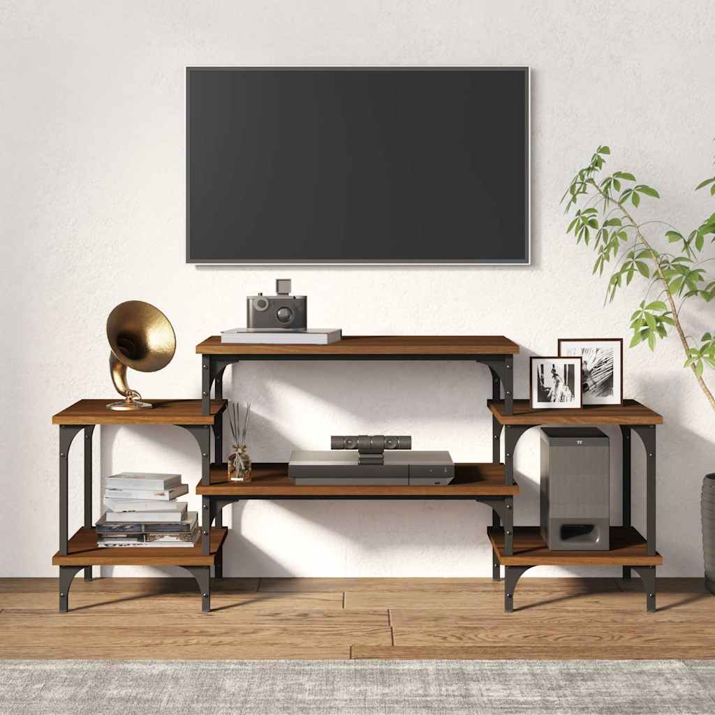 Móvel de TV 117x35x52 cm derivados de madeira carvalho castanho