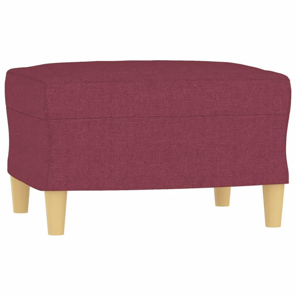 3 Pcs conjunto de sofás com almofadões tecido vermelho tinto