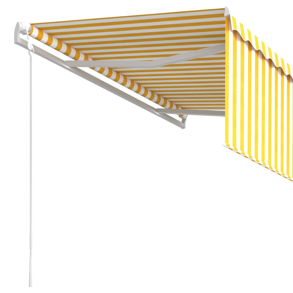 Toldo retrátil automático com estore 3x2,5 m amarelo e branco