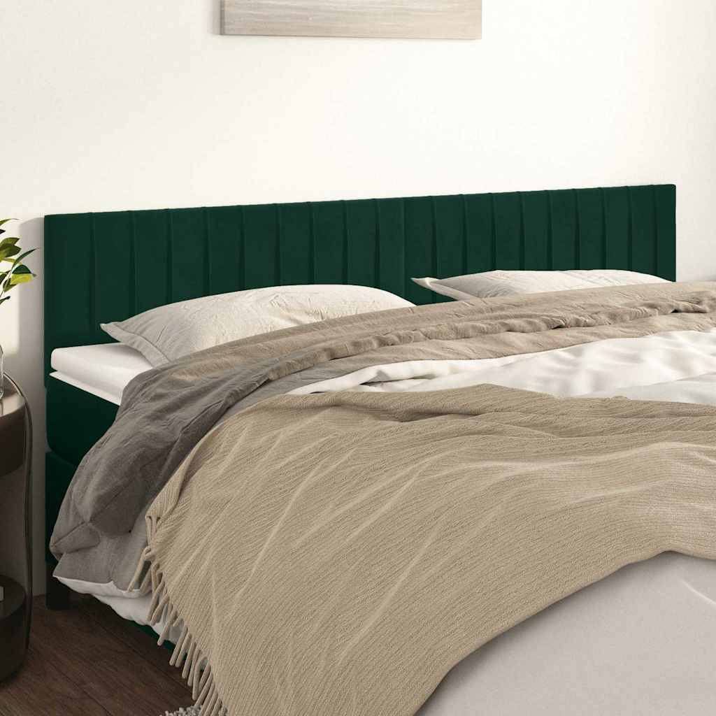 Cabeceiras verde-escuro 200x5x78/88 cm veludo