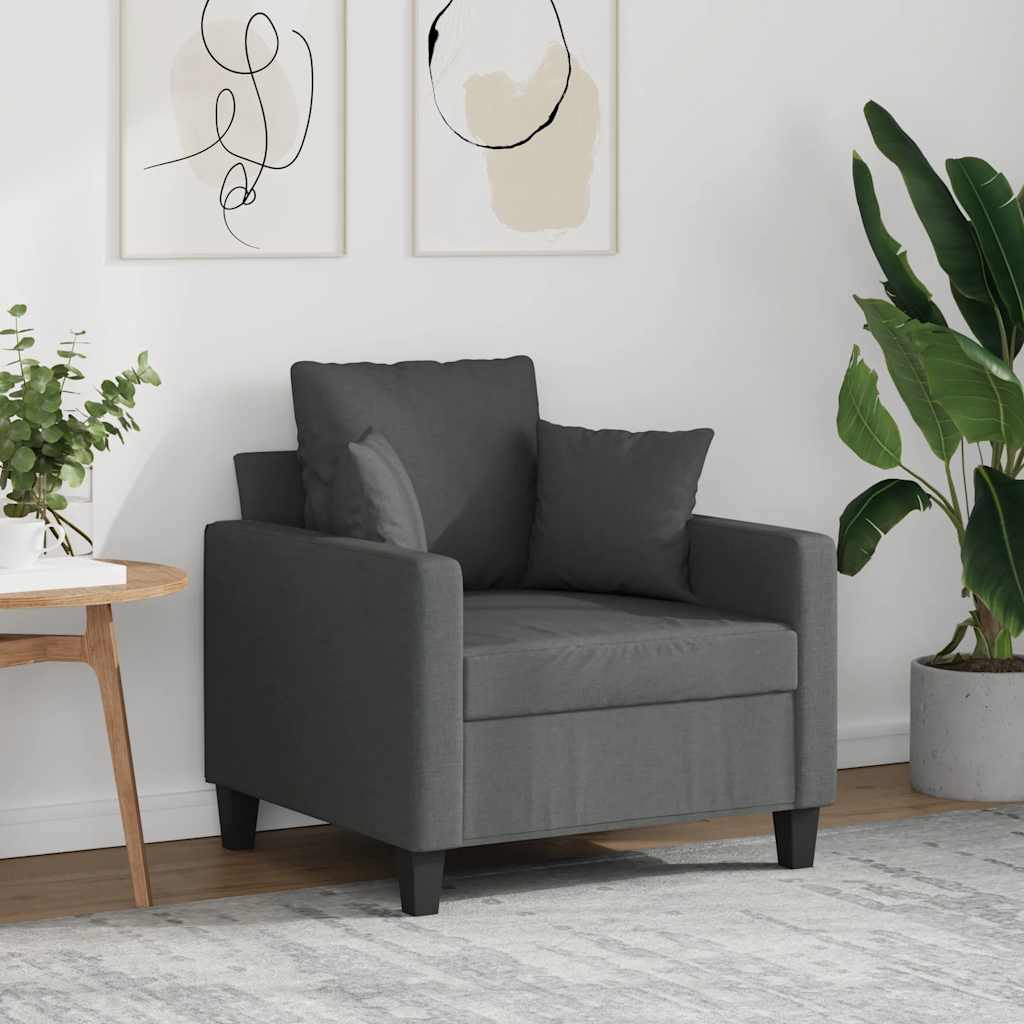 Poltrona 60 cm tecido cinzento-escuro