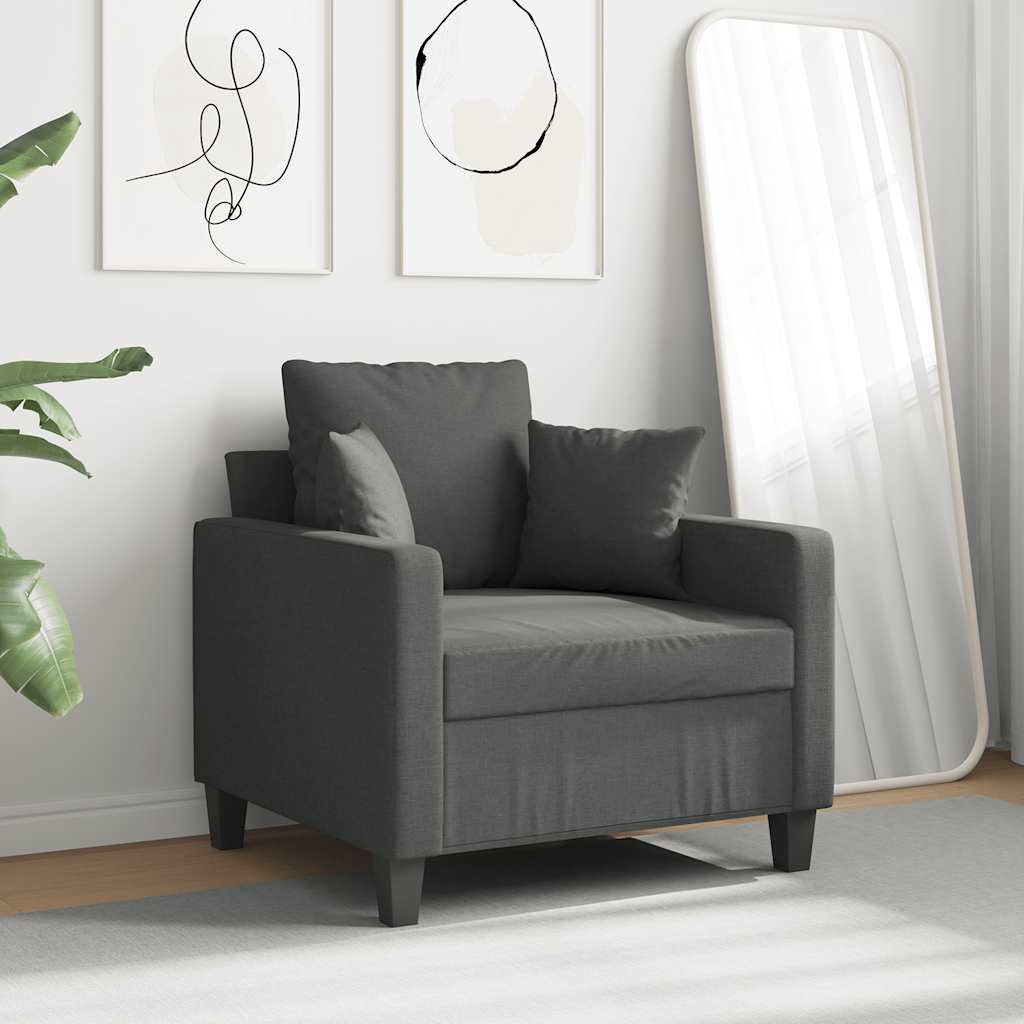 Poltrona 60 cm tecido cinzento-escuro