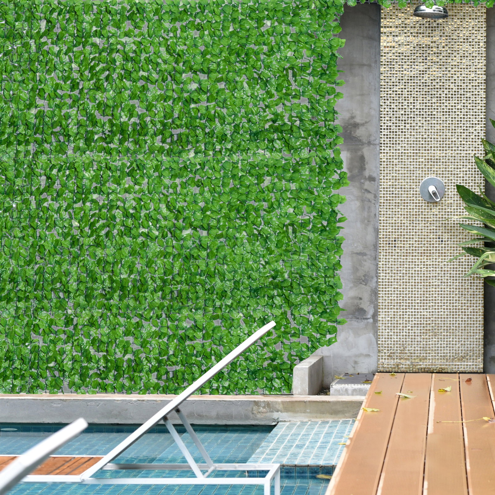 Vedação artificial em rolo 3m vedação de privacidade para balcão jardim exterior planta decorativa de parede PE verde