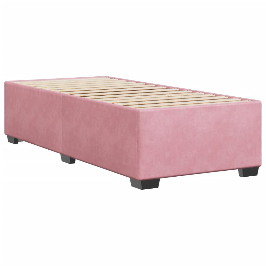 Estrutura de cama 90x190 cm veludo rosa
