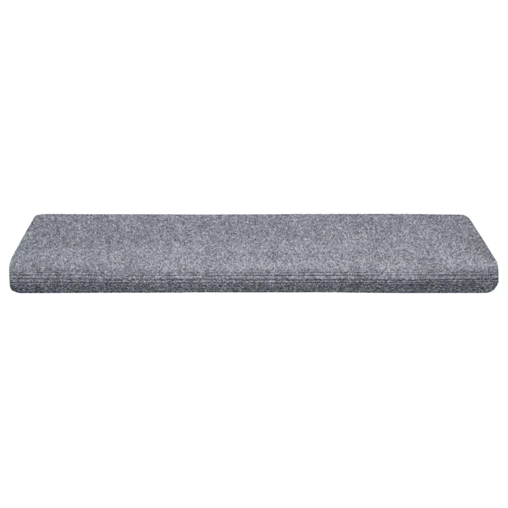 Tapetes de escada autoadesivos 30 peças 65x21x4 cm cinza claro com borda retangular