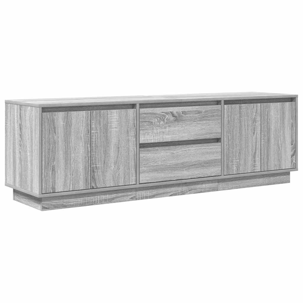 Móvel de TV com luzes LED 160,5x41x50 cm cinzento sonoma