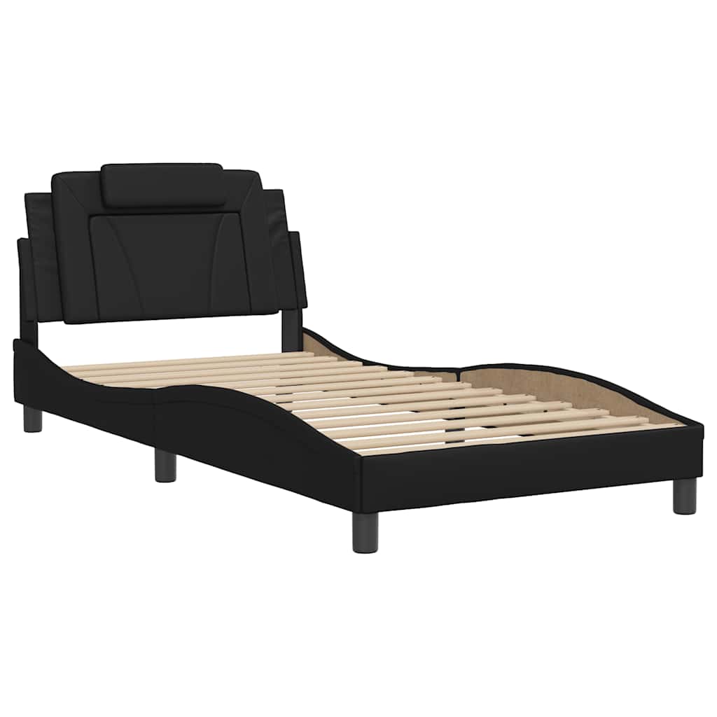 Estrutura de cama viana com LED sem colchão 100x200cm preto