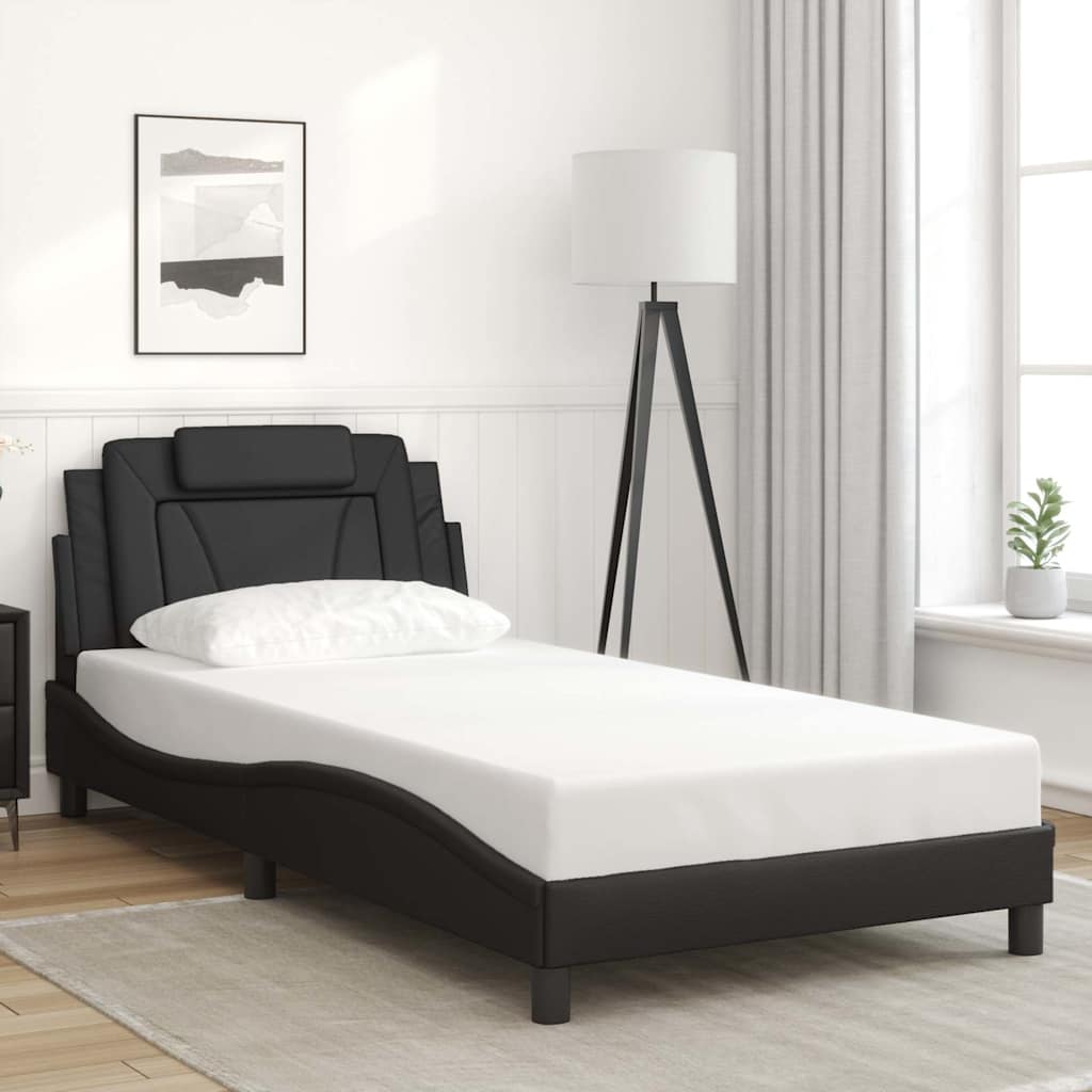 Estrutura de cama viana com LED sem colchão 100x200cm preto