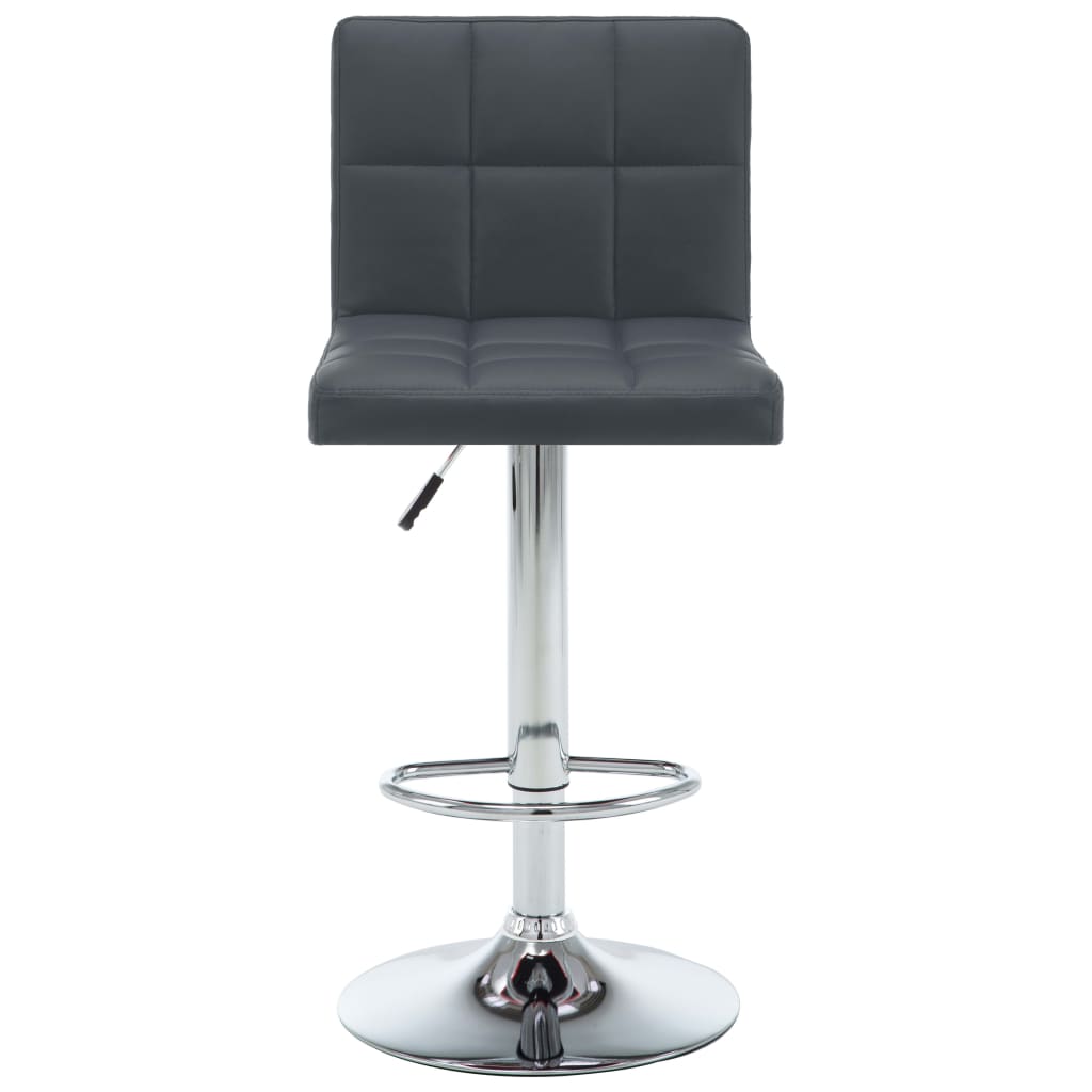 Bancos de bar 2 pcs couro artificial cinzento