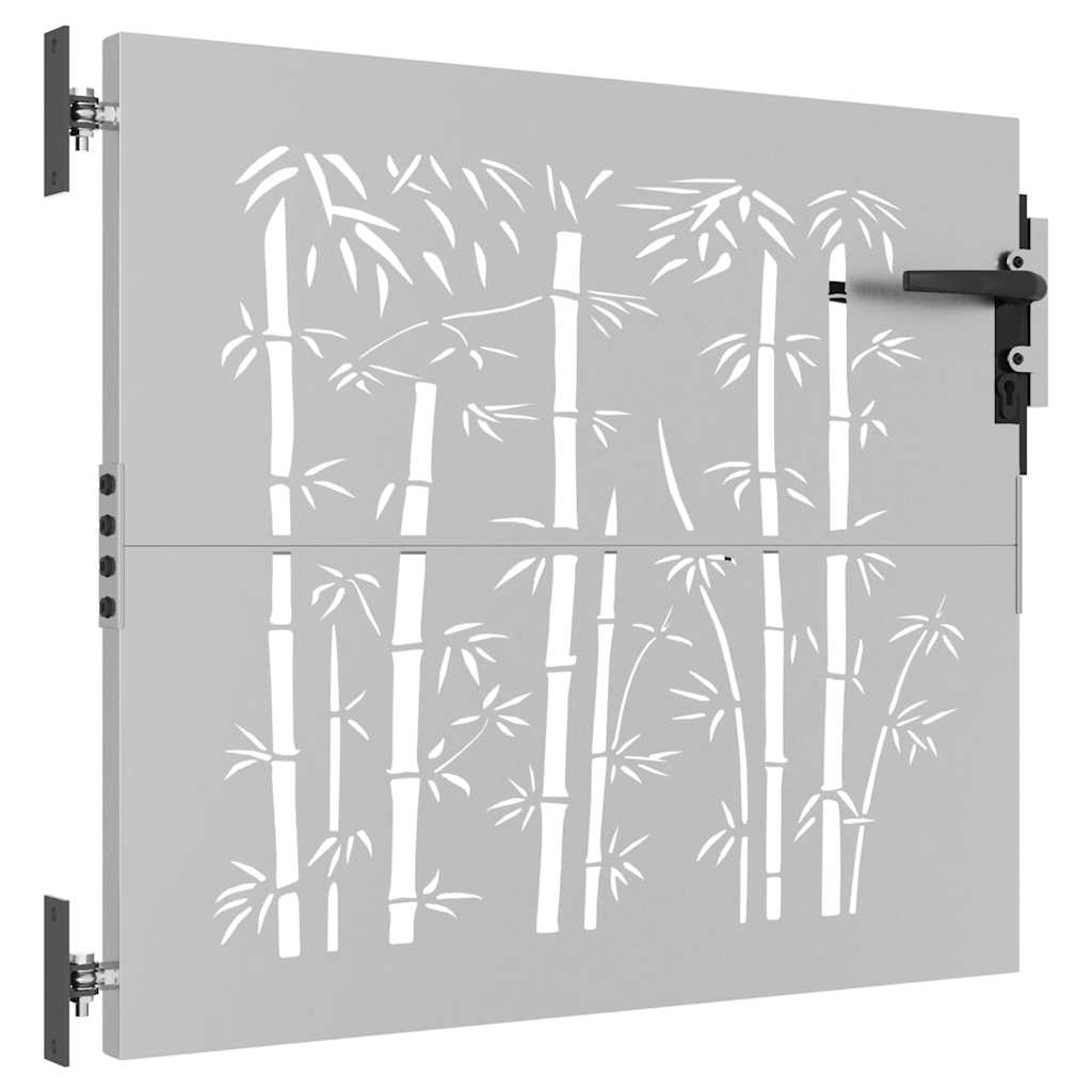 Portão de jardim 85x75 cm aço corten design bambu