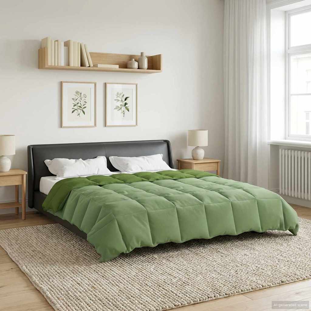 Edredom de verão simples verde 200 x 220 cm microfibra