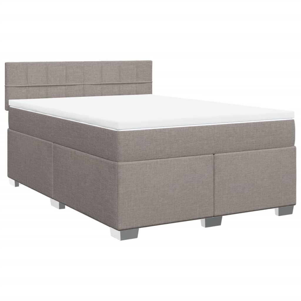 Cama com molas/colchão 140x190 cm tecido castanho-acinzentado