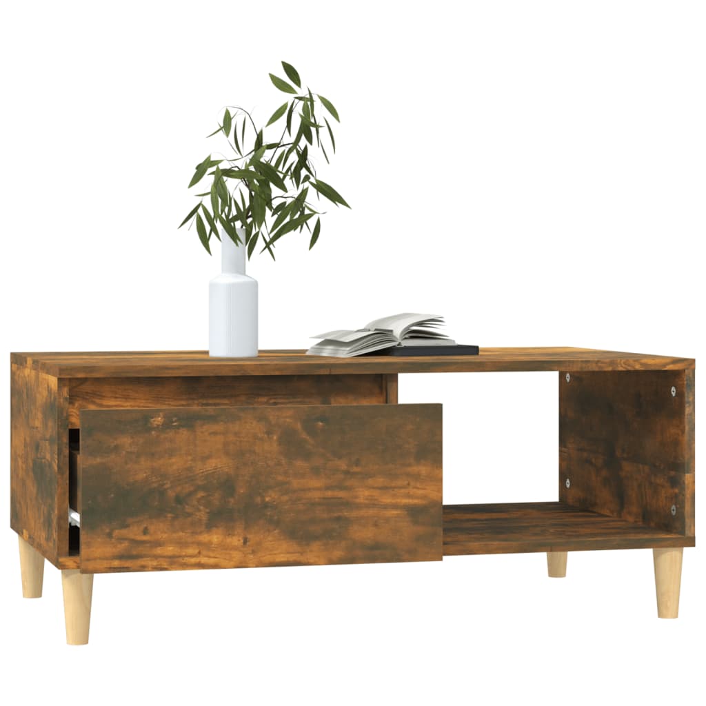 Mesa de centro 90x50x36,5 cm derivados madeira carvalho fumado