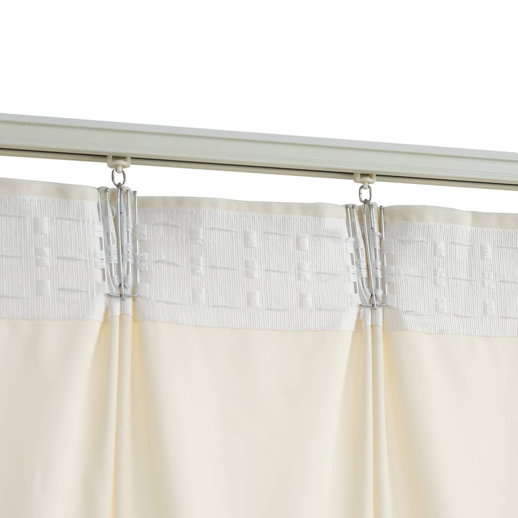 Cortinas blackout com ganchos 2 pcs 140x245 cm veludo cor creme