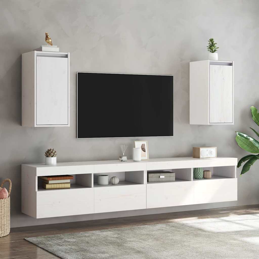 Mesas de cabeceira 2 pcs 30x30x60 cm pinho maciço branco
