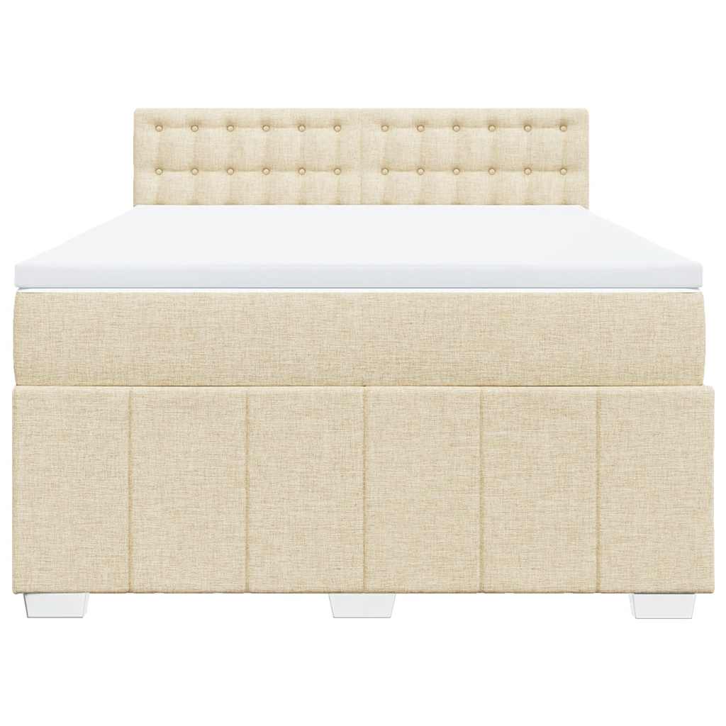 Cama com molas/colchão 140x190 cm tecido cor creme