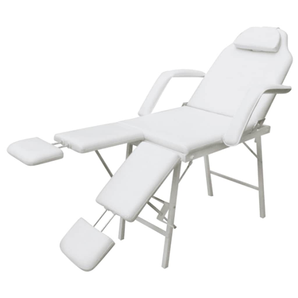 Cadeira portátil para tratamento facial, pele sintética, 185x78x76 cm, branca