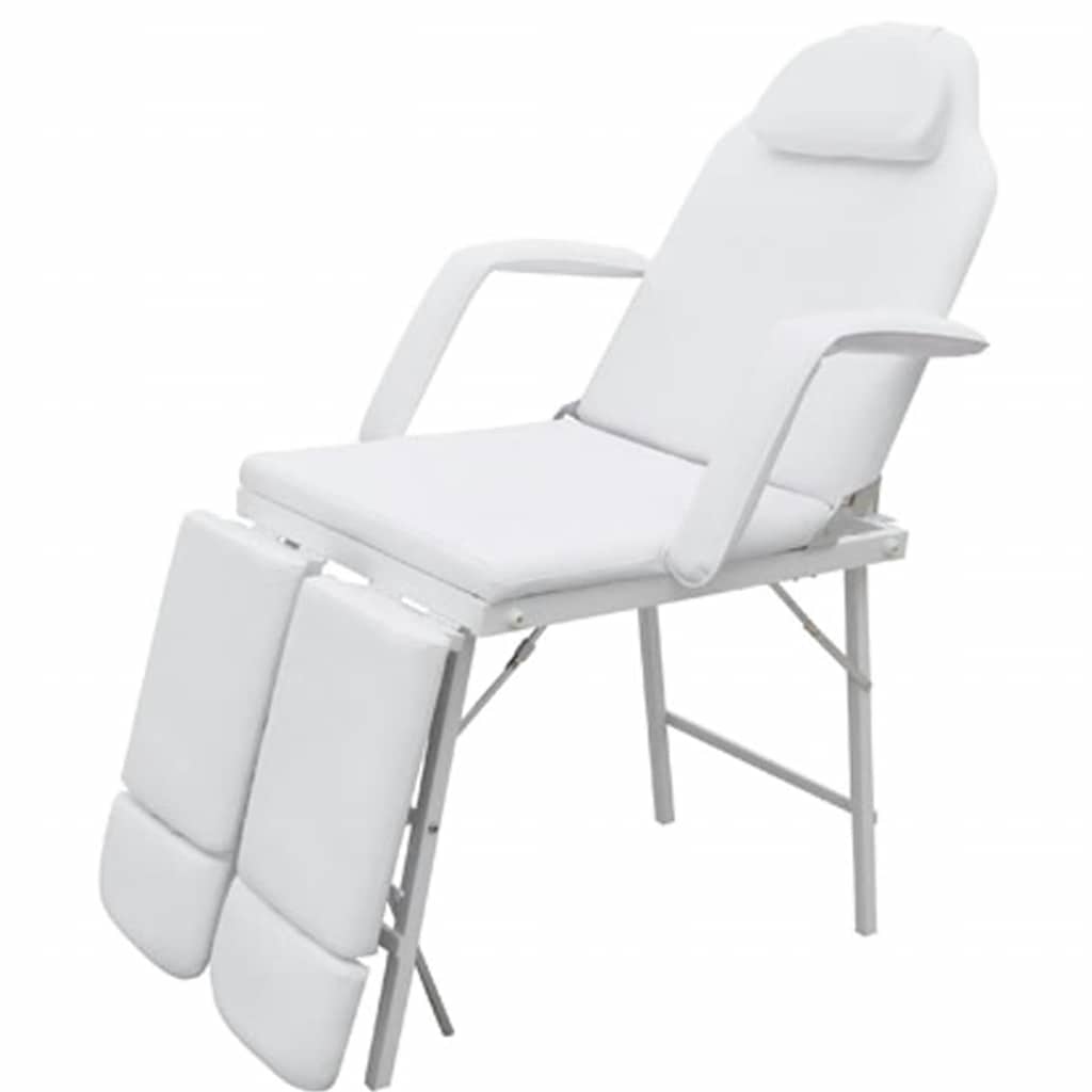 Cadeira portátil para tratamento facial, pele sintética, 185x78x76 cm, branca