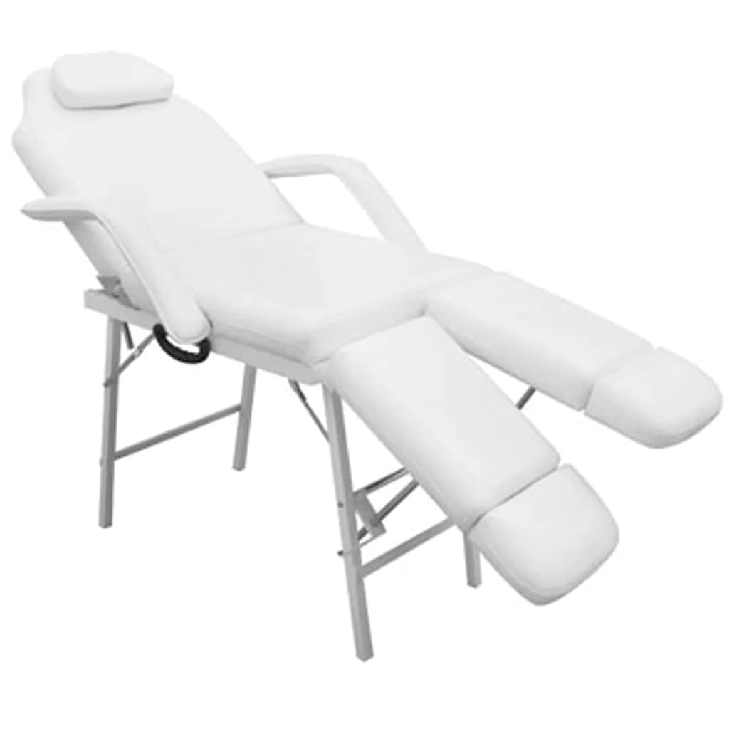 Cadeira portátil para tratamento facial, pele sintética, 185x78x76 cm, branca