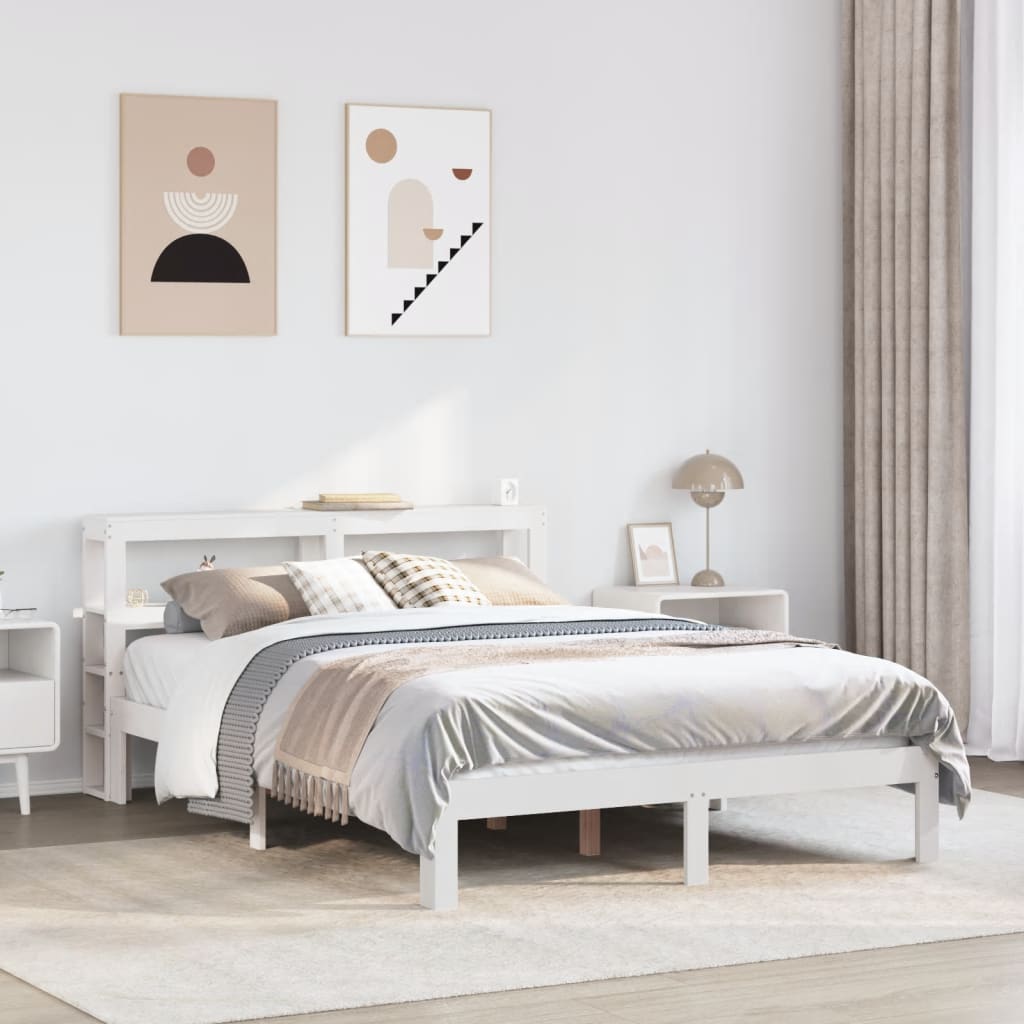 Estrutura de cama c/ cabeceira sem colchão 120x200 cm branco
