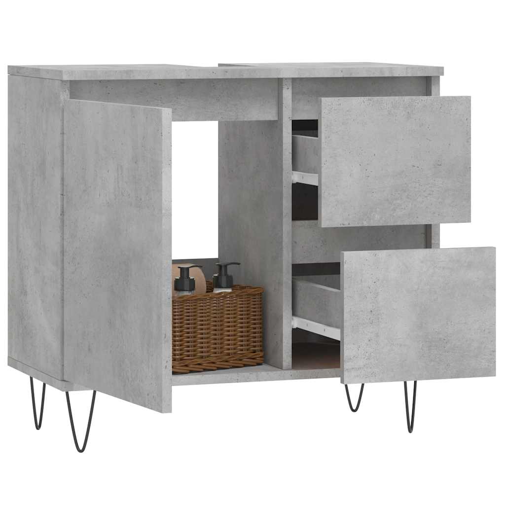 Armário wc 65x33x60 cm derivados de madeira cinzento cimento