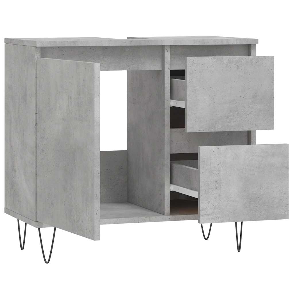 Armário wc 65x33x60 cm derivados de madeira cinzento cimento