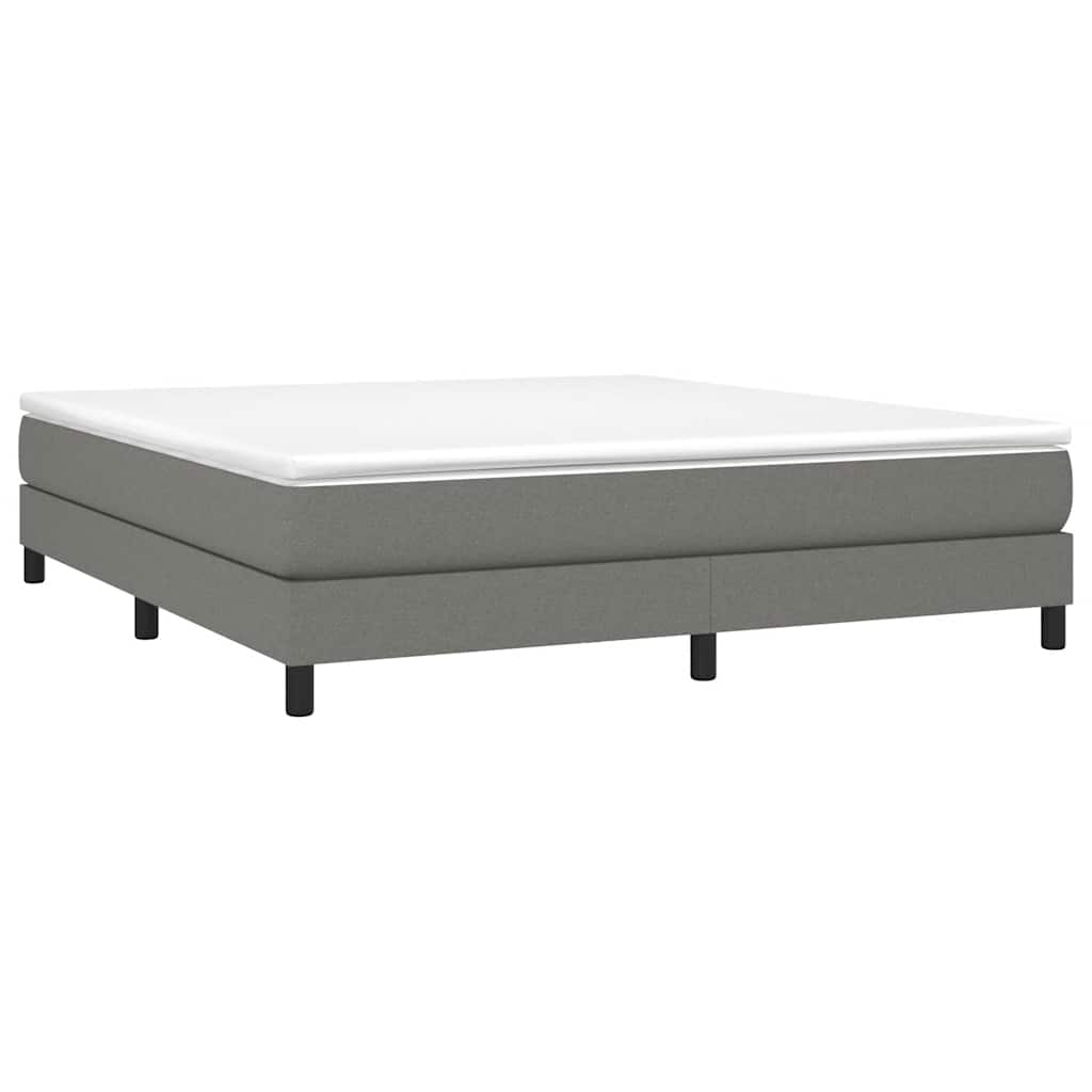 Estrutura de cama com molas 160x200 cm tecido cinzento-escuro