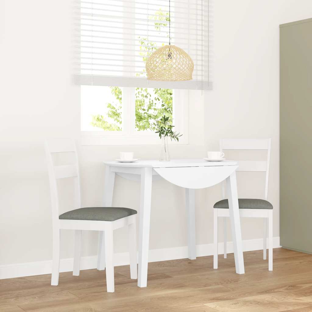 Cadeiras de jantar com almofadões 2 pcs madeira maciça branco