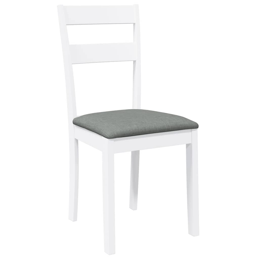 Cadeiras de jantar com almofadões 2 pcs madeira maciça branco