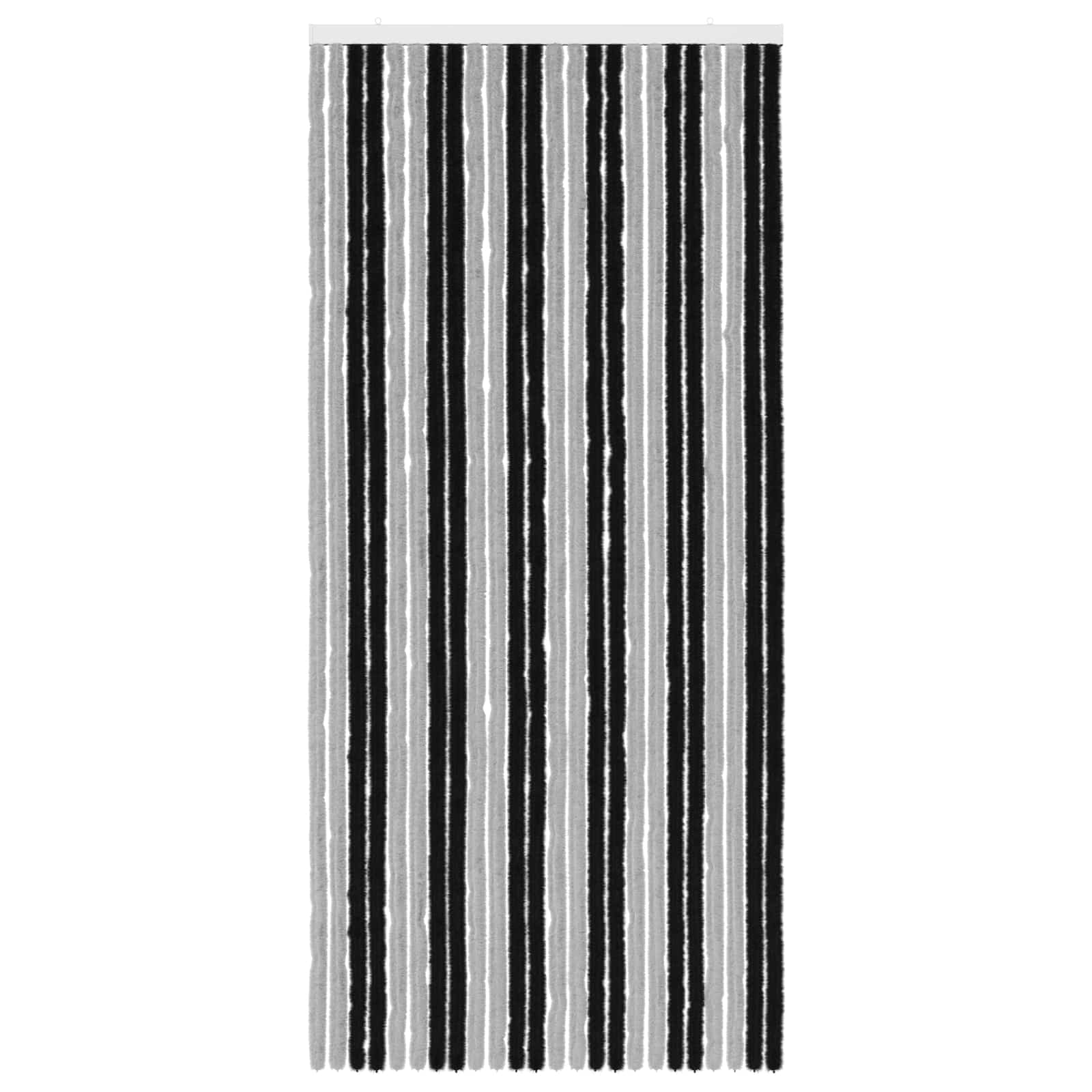 Cortina de insetos chenille cinza e preto 100 x 220 cm 100% PP