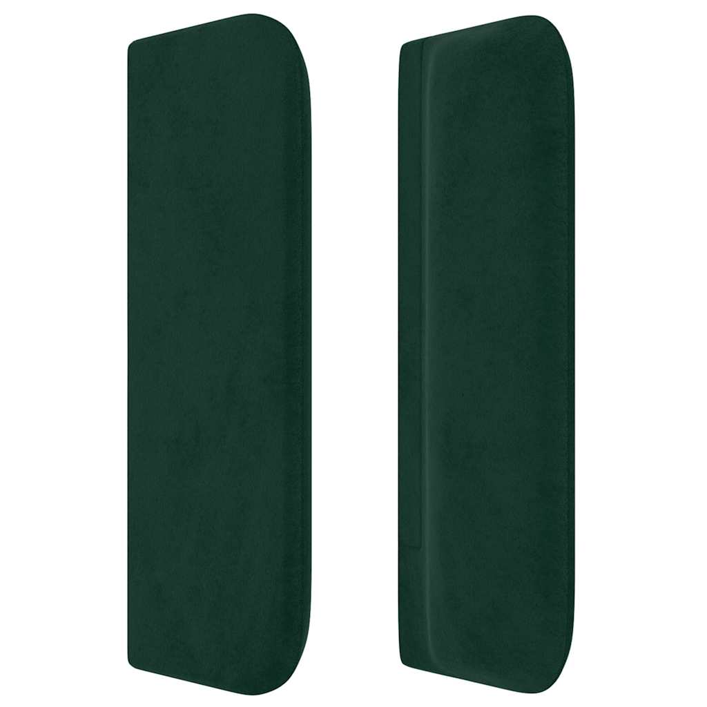 Cabeceira de cama c/ abas tecido 147x16x78/88cm verde-escuro
